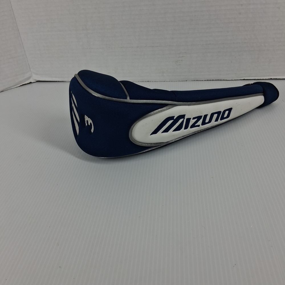 Mizuno 3 Fairway Wood Headcover Navy Blue White Zippered Neoprene Mesh Golf
